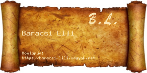 Baracsi Lili névjegykártya